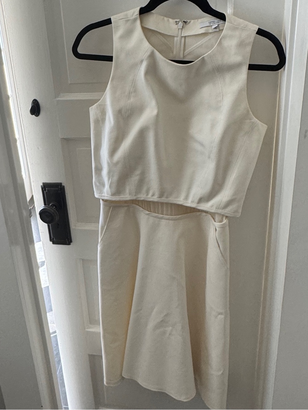 Derek Lam 10 Crosby White Sleeveless Dress w Sheer Waist